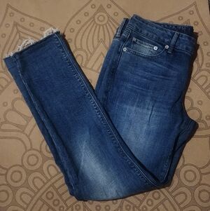 Lucky Brand Lolita Skinny Mid-rise Jeans Size 8/29 Denim Frayed Ankle Detail